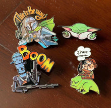 Load image into Gallery viewer, Mandalorian Grogu IG-12 Kuill 
Inspired pin set of 4